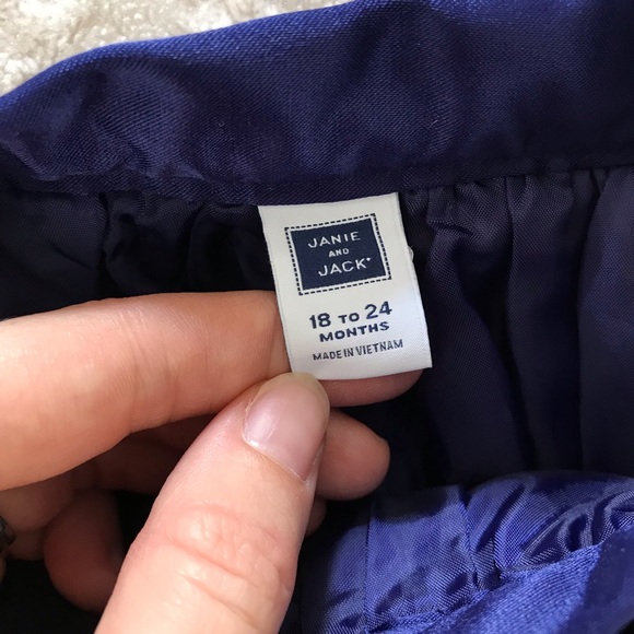 Janie and Jack Skirt Blue White Bow Front 18-24M - Picture 3 of 5